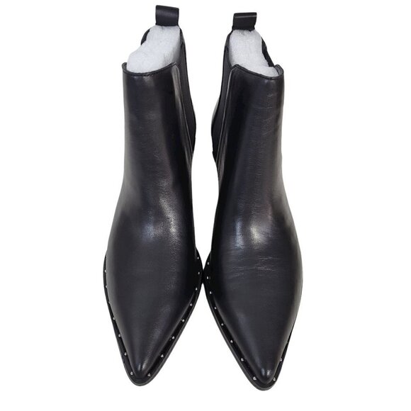 CHARLES BY CHARLES DAVID Black Leather Pointed Toe Chelsea Booties | 8.5 - Picture 2 of 16